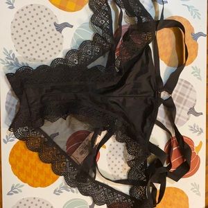 Victoria’s Secret New Large Lace and Mesh Black panties